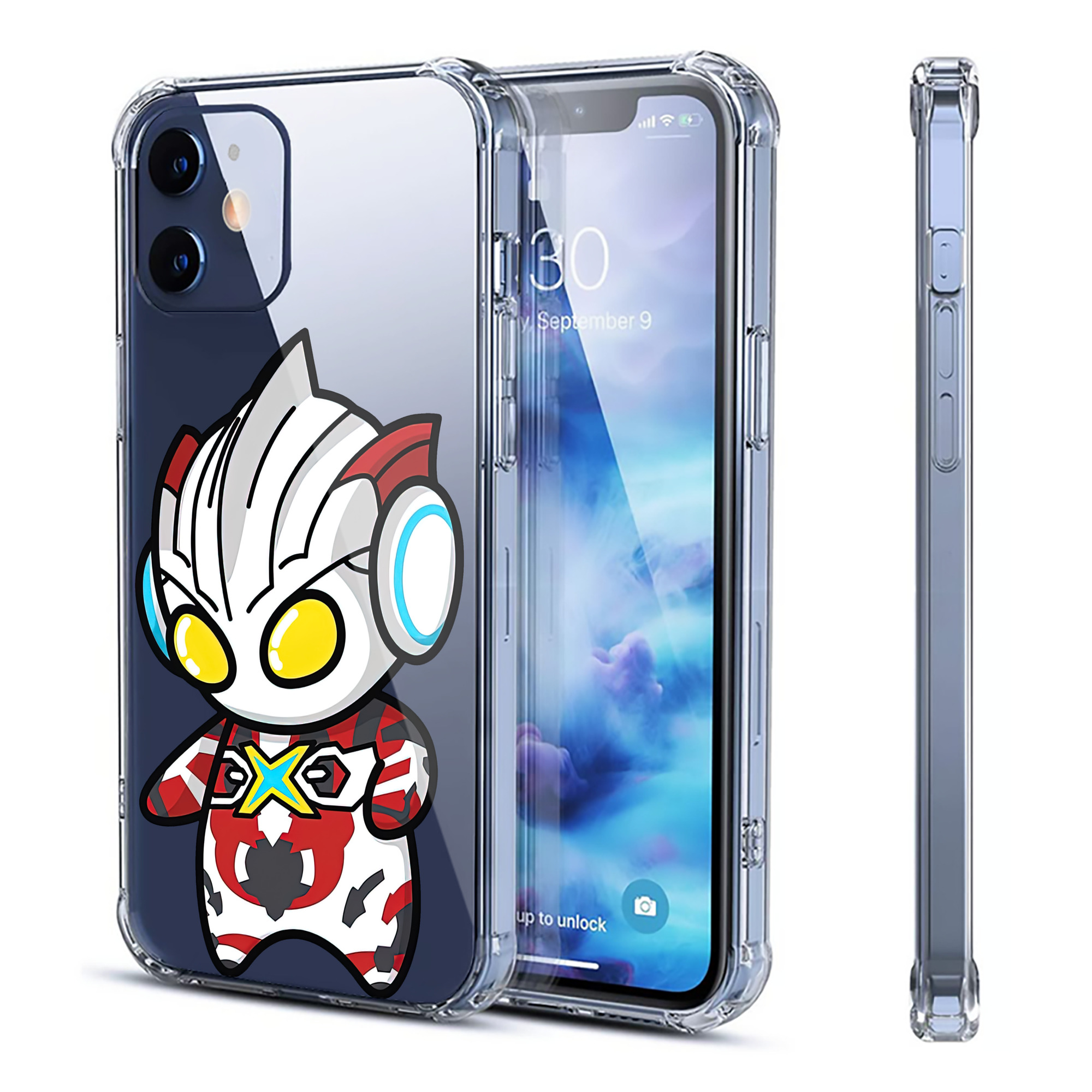（画像用） ウルトラマン Ultraman 【iPhone 12シリーズ対応】透明スマホケース（クリアソフトケース）